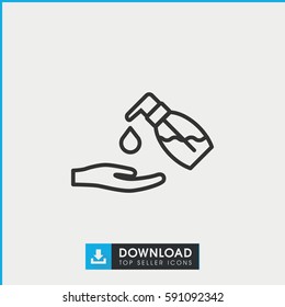 liquid soap icon. Simple outline liquid soap vector icon. On white background.