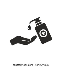 Icono de jabón líquido. Icono del vector aislado en fondo blanco