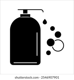 Icono de jabón líquido, Vector de icono de jabón líquido, en estilo plano de moda aislado sobre fondo blanco. Imagen de icono de jabón líquido, ilustración de icono de jabón líquido