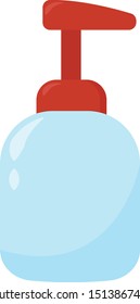 Jabón líquido, ilustración, vector sobre fondo blanco.