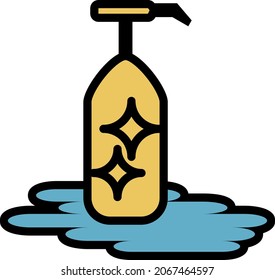 Jabón líquido, ilustración, vector, sobre fondo blanco.