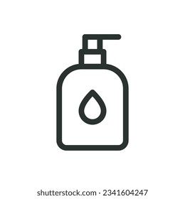 Liquid soap isolated icon, liquid cream vector icon with editable stroke