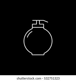 Liquid Soap Line Icon On Black Background