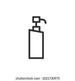 Liquid soap line icon, sign or symbol. Premium pictogram in trendy outline style. Liquid soap pixel perfect vector icon isolated on a white background. 