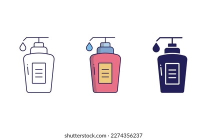 Liquid Soap line and solid illustration icon
