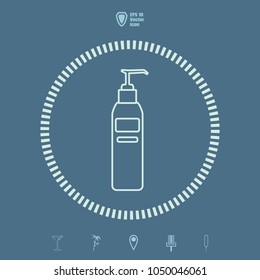 liquid soap Line vector icon. Flat design style