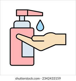 The Liquid Soap, Lotion, Cream, Shampoo icon. Shower Gel symbol. vector illustration on white background