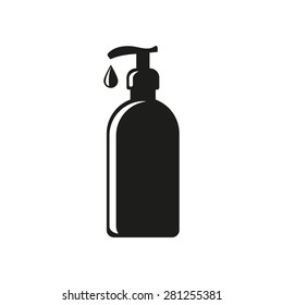 The Liquid Soap, Lotion, Cream, Shampoo Icon. Shower Gel Symbol. Flat Vector Illustration