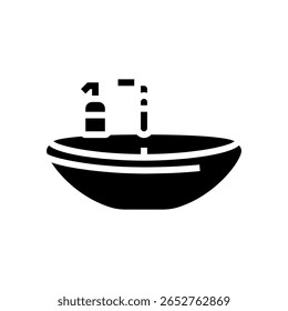liquid soap next sink glyph icon vector. liquid soap next sink sign. isolated symbol illustration