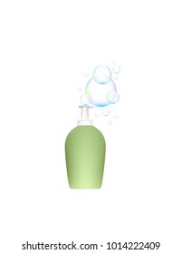 Liquid soap on white background