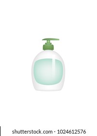 Liquid soap on white background