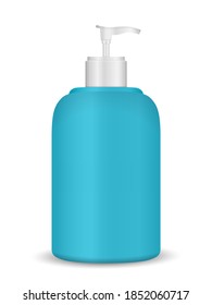 jabón líquido sobre un fondo blanco. Ilustración vectorial.
