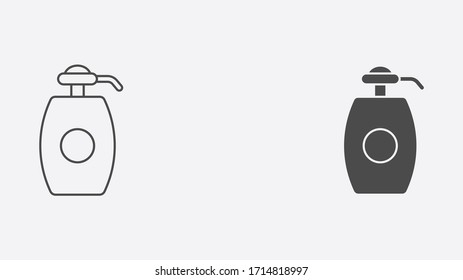 Liquid soap outline and filled vector icon sign symbol