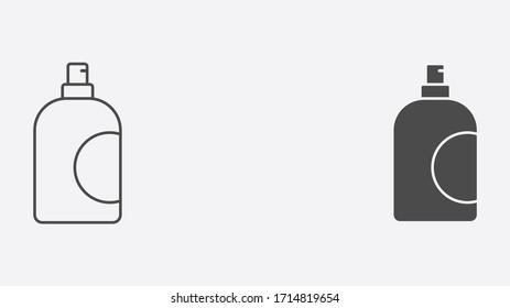 Liquid soap outline and filled vector icon sign symbol