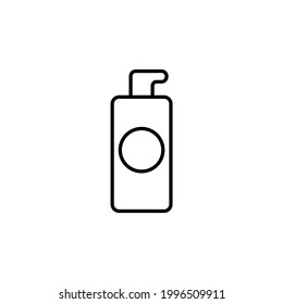 Liquid soap outline icon. linear style sign for mobile concept and web design. Cosmetic plastic bottle with dispenser pump simple line vector icon. Symbol, logo illustration