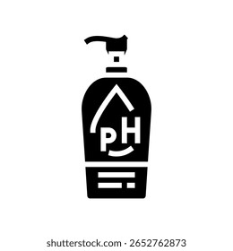 liquid soap ph balance symbol glyph icon vector. liquid soap ph balance symbol sign. isolated symbol illustration
