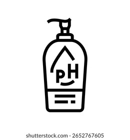 liquid soap ph balance symbol line icon vector. liquid soap ph balance symbol sign. isolated contour symbol black illustration
