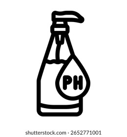 liquid soap ph balance symbol line icon vector. liquid soap ph balance symbol sign. isolated contour symbol black illustration