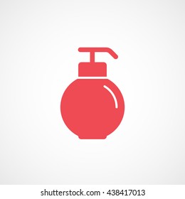 Liquid Soap Red Flat Icon On White Background