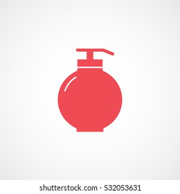 Liquid Soap Red Flat Icon On White Background