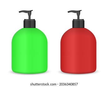 Liquid soap set on a white background. Vector illustration.