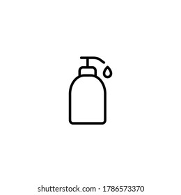 Liquid soap simple thin line icon vector illustration