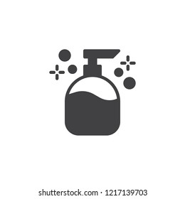 Liquid soap vector icon. filled flat sign for mobile concept and web design. Cosmetic plastic bottle with dispenser pump simple solid icon. Symbol, logo illustration. Pixel perfect vector graphics