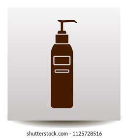liquid soap vector icon on a realistic paper background with shadow. Flat design style