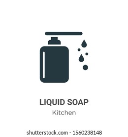 Liquid soap vector icon on white background. Flat vector liquid soap icon symbol sign from modern kitchen collection for mobile concept and web apps design.