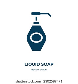 liquid soap vector icon. liquid soap, water, soap filled icons from flat beauty salon concept. Isolated black glyph icon, vector illustration symbol element for web design and mobile apps