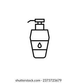 Liquid Soap Vector Line Icon. Suitable for books, stores, shops. Editable stroke in minimalistic outline style. Symbol for design 