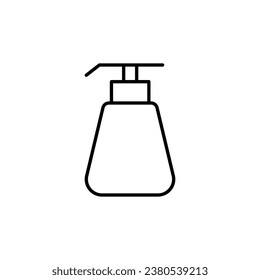 Liquid Soap Vector Line Symbol. Suitable for books, stores, shops. Editable stroke in minimalistic outline style. Symbol for design 