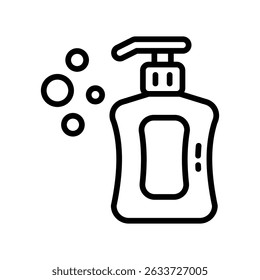 Liquid Soap Vector outline icon. Eps 10 file
