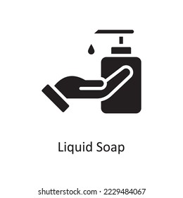 Liquid Soap Vector Solid Icon Design illustration. Housekeeping Symbol on White background EPS 10 File