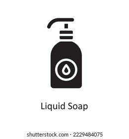 Liquid Soap Vector Solid Icon Design illustration. Housekeeping Symbol on White background EPS 10 File