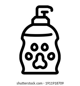liquid soap for wash animal line icon vector. liquid soap for wash animal sign. isolated contour symbol black illustration