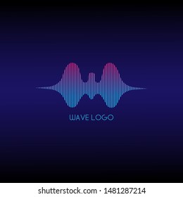 Liquid Sound Wave Logo Design, Audio Design Template, Musical Logo Vector, Modern Logo, Blue, Pink, Purple, Colorfull
