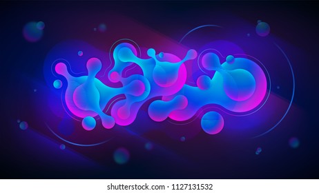 Liquid space background design, trendy color gradients. Vector illustration