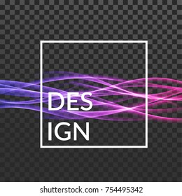 Liquid speed transparent smoke wave over dark checkered layout. Vector illustration