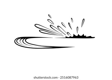 Salpicadura de líquido, Clipart, Imagen de Vector, fluir, tendencia, redes sociales, cómics, material para animación 2D, acción. Bebidas y café.