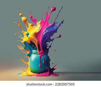 Liquid splash Color design background, Gradient colorful abstract background, luxury abstract for a mobile screen concept, wallpaper.