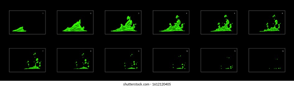 liquid splash effect. liquid effect sprite sheet for cartoon, animation, mobile games or motion graphic.
