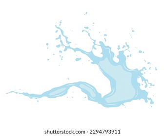 Liquid splash icon with splashes. Icon of flowing drop, wave, splash, splash of nature isolated on white background. Dripping liquid. Water spill. A drop of rain and a drop of sweat.