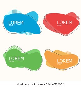 Liquid splash pattern for graphic design. Four color shapes. Substrate for the inscription. Modern abstract design with sample text
