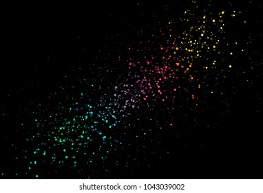 Liquid splash spraying fade textured, Stars and dusts concept. Astronomy multicolor party celebration abstract background. Summer theme vector illustration