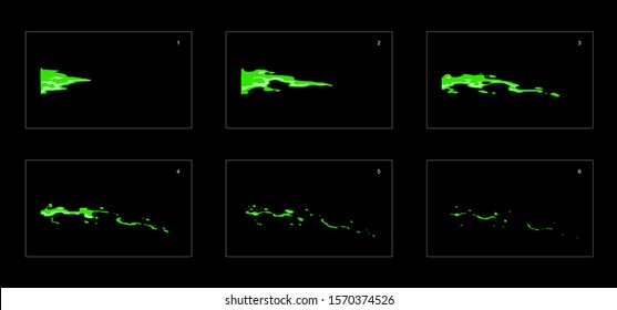 liquid splashes vector classic frame by frame animation. liquid splashes sprite sheet animation for game development, motion graphic or mobile games.