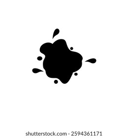 Liquid Spot, Ink Splat, Paint Splash Solid Flat Vector Icon Isolated on White Background.