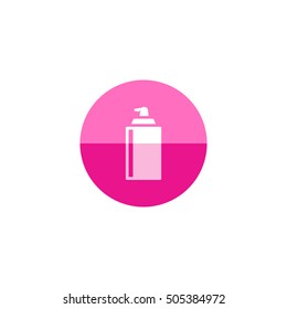 Liquid spray icon in flat color circle style. Paint lubricant