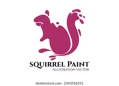 Liquid Squirrel Splash Water Oil Paint Icon Illustration Symbol Design Vector