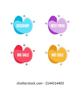 Liquid Sticker Discount label Price Promotion Vector Design